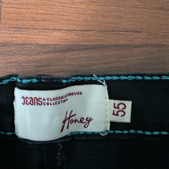 Black High Waist Denim Shorts with Silver Accents - Picture 4 of 7